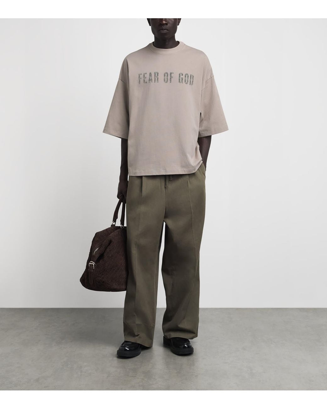 Fear Of God Gray Cotton Boxy Merch T-Shirt for men