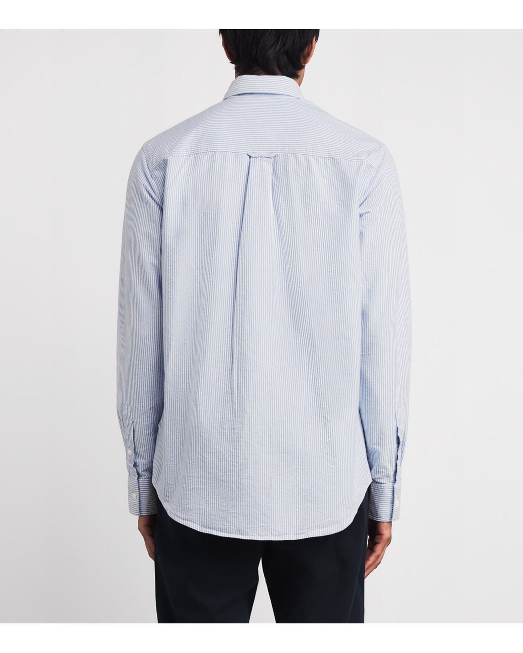 NN07 Blue Organic Cotton Stripe Oxford Shirt for men