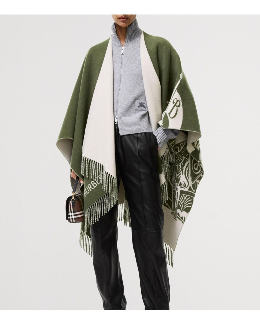 Burberry Green Wool-Cashmere Ekd Cape