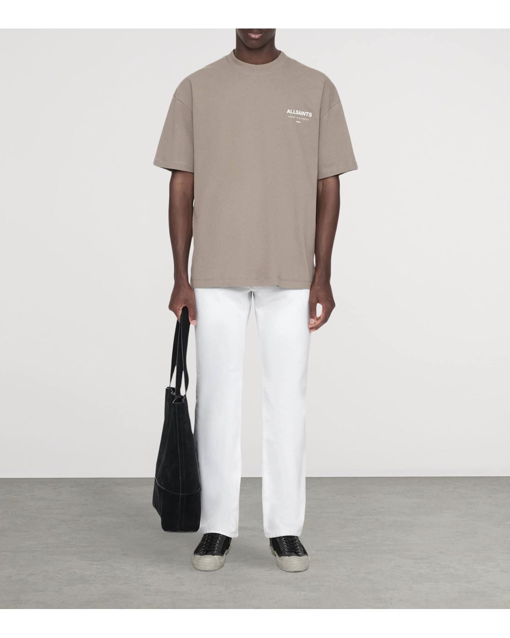 AllSaints Gray Underground Print T-Shirt for men