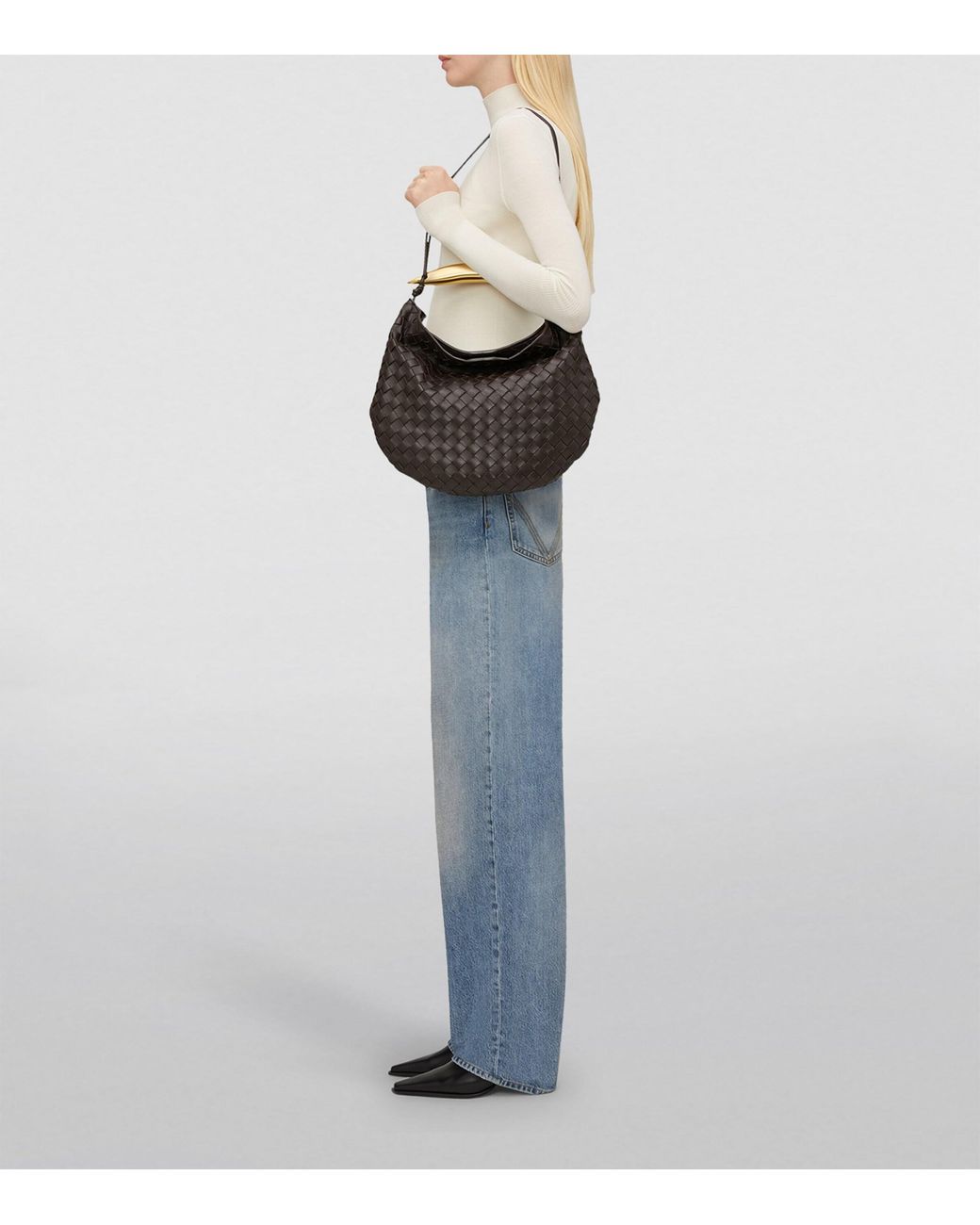 Bottega Veneta Black Medium Leather Sardine Shoulder Bag