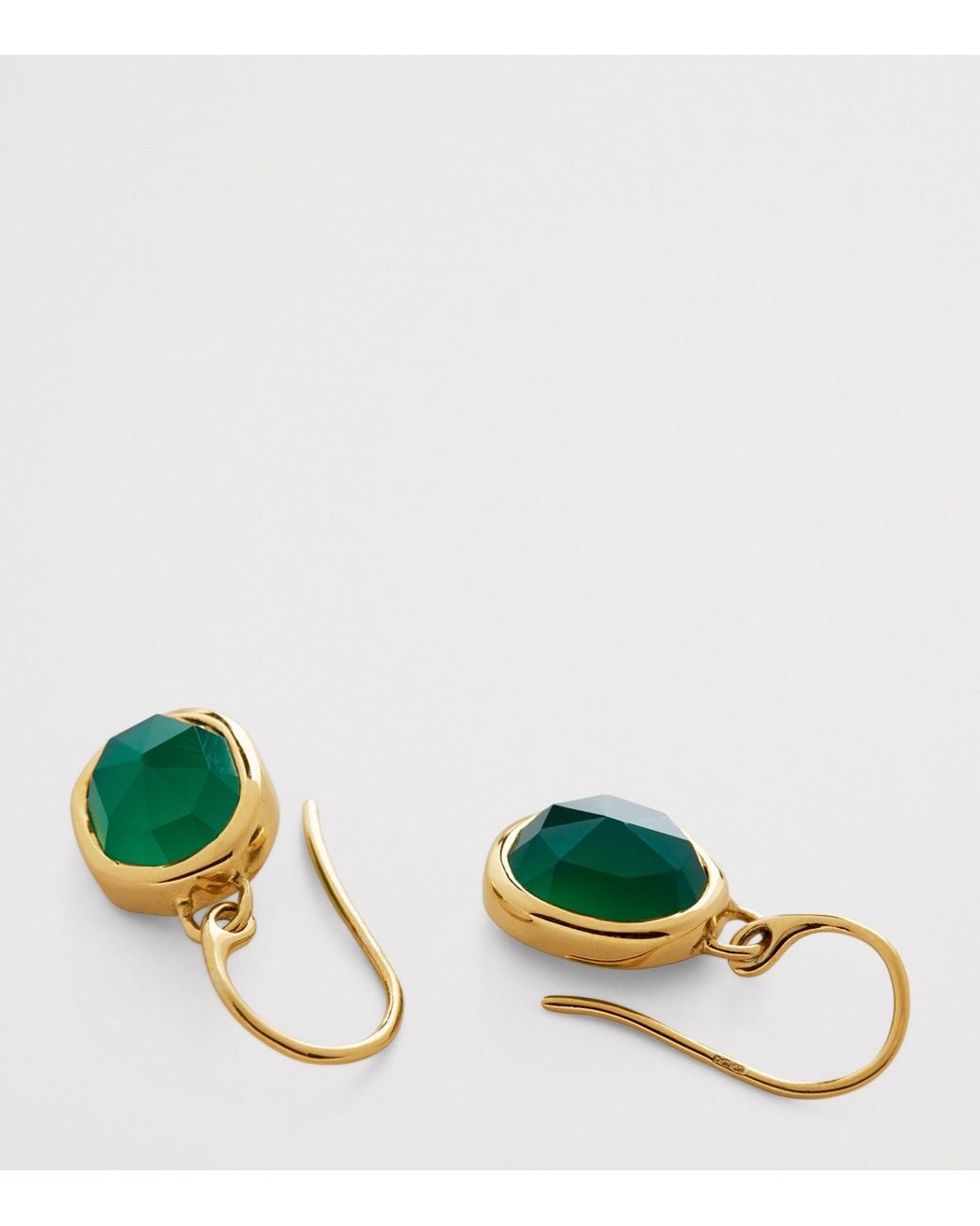 Monica Vinader Green Vermeil And Onyx Mv Siren Earrings
