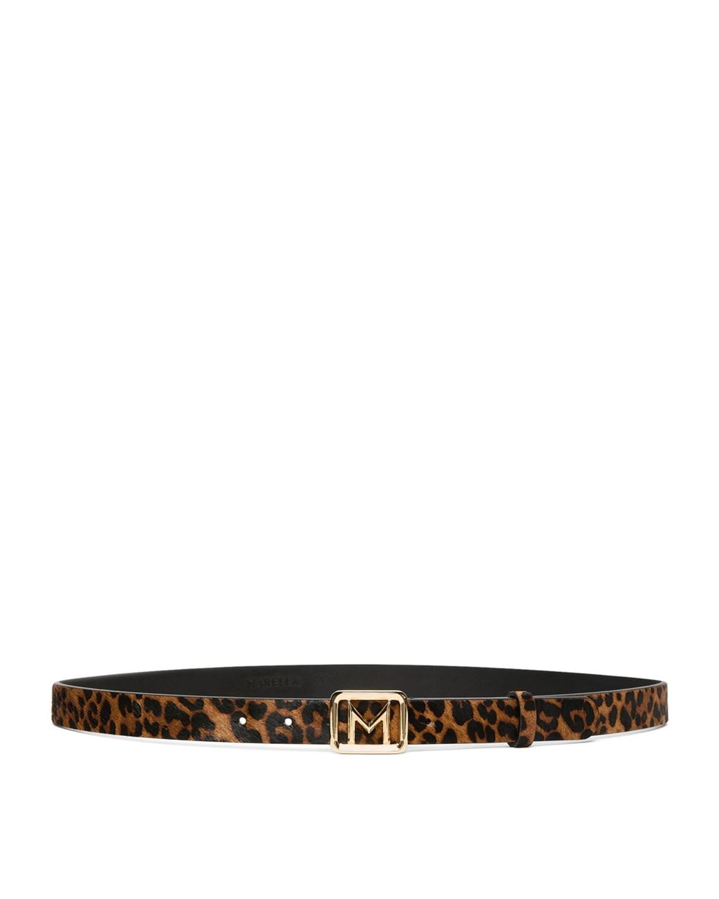 Marella White Leather Leopard Print Belt