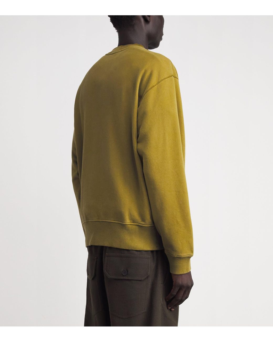 Stone Island Green Cotton Rib-Knit Compass Sweatshirt for men