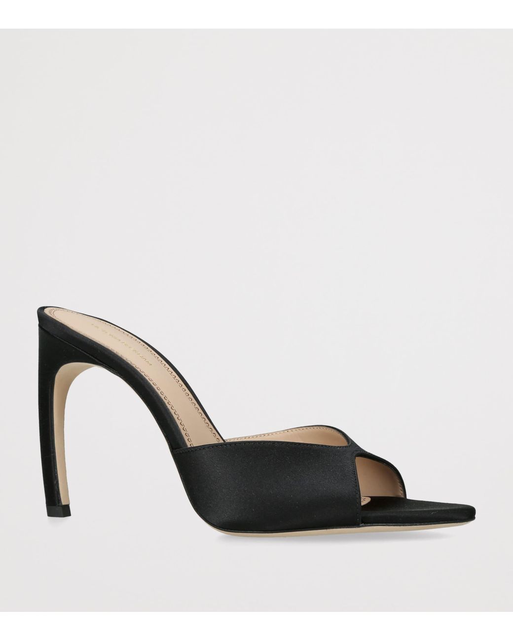 Victoria Beckham Black Satin Harlow Heeled Mules 100