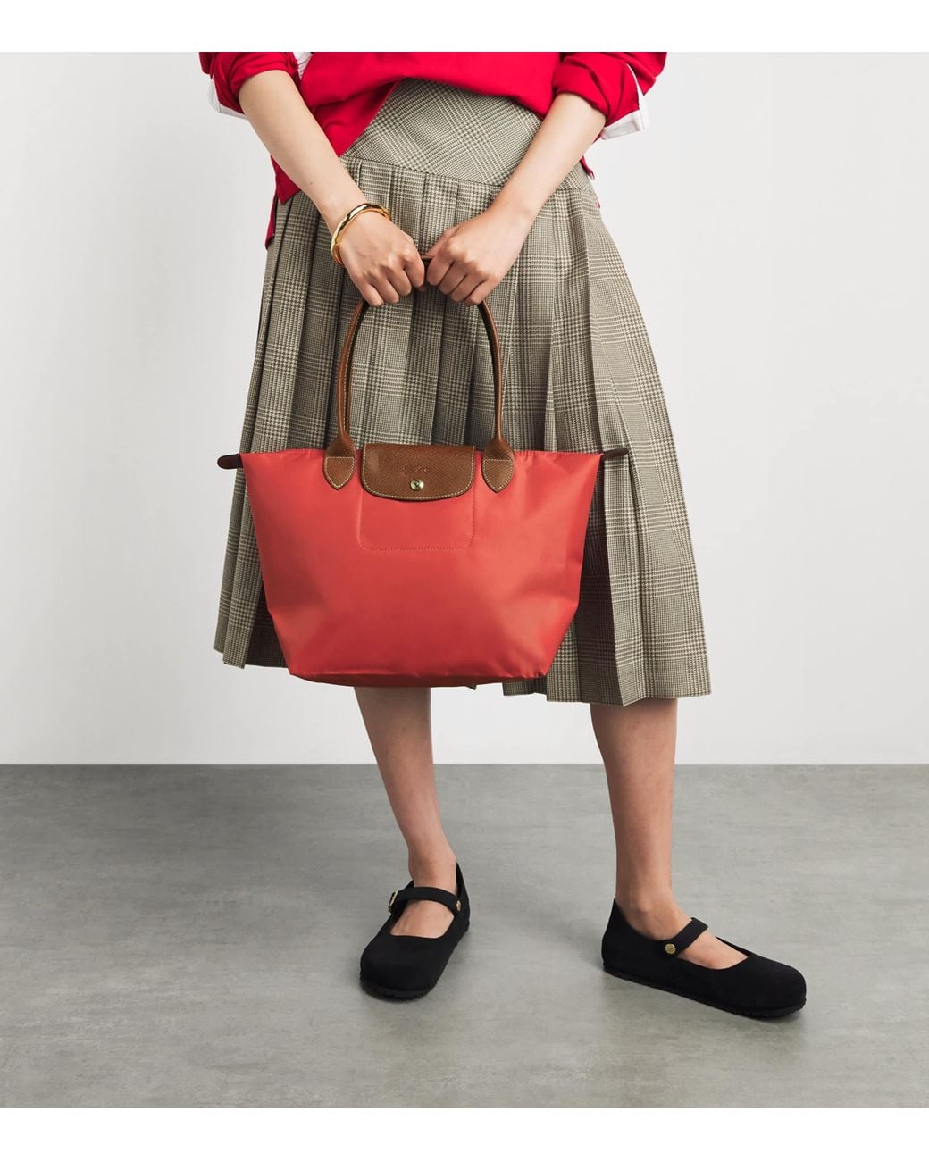 Longchamp Red Medium Le Pliage Original Handbag