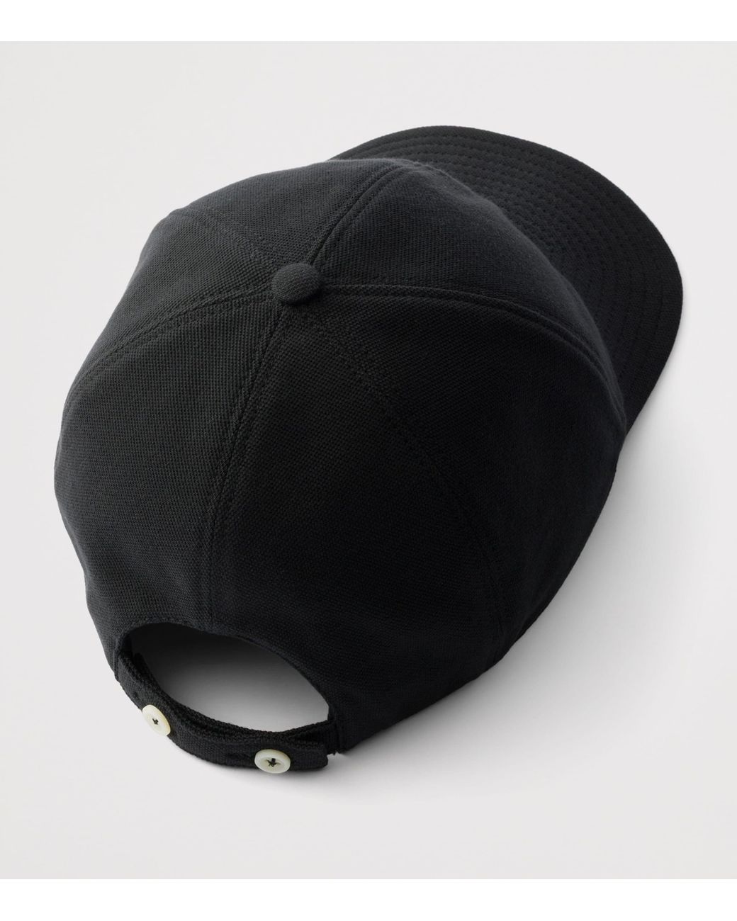 Prada Black Piqué Baseball Cap for men