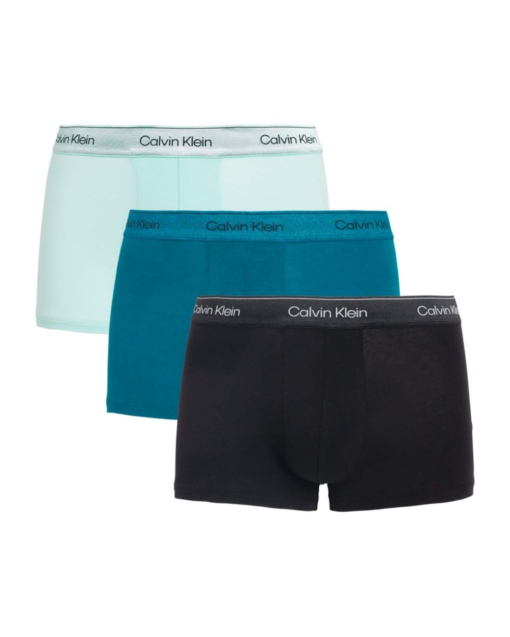 Calvin Klein Cotton Stretch Icon Metallic Boxer Briefs in Blue for Men ...