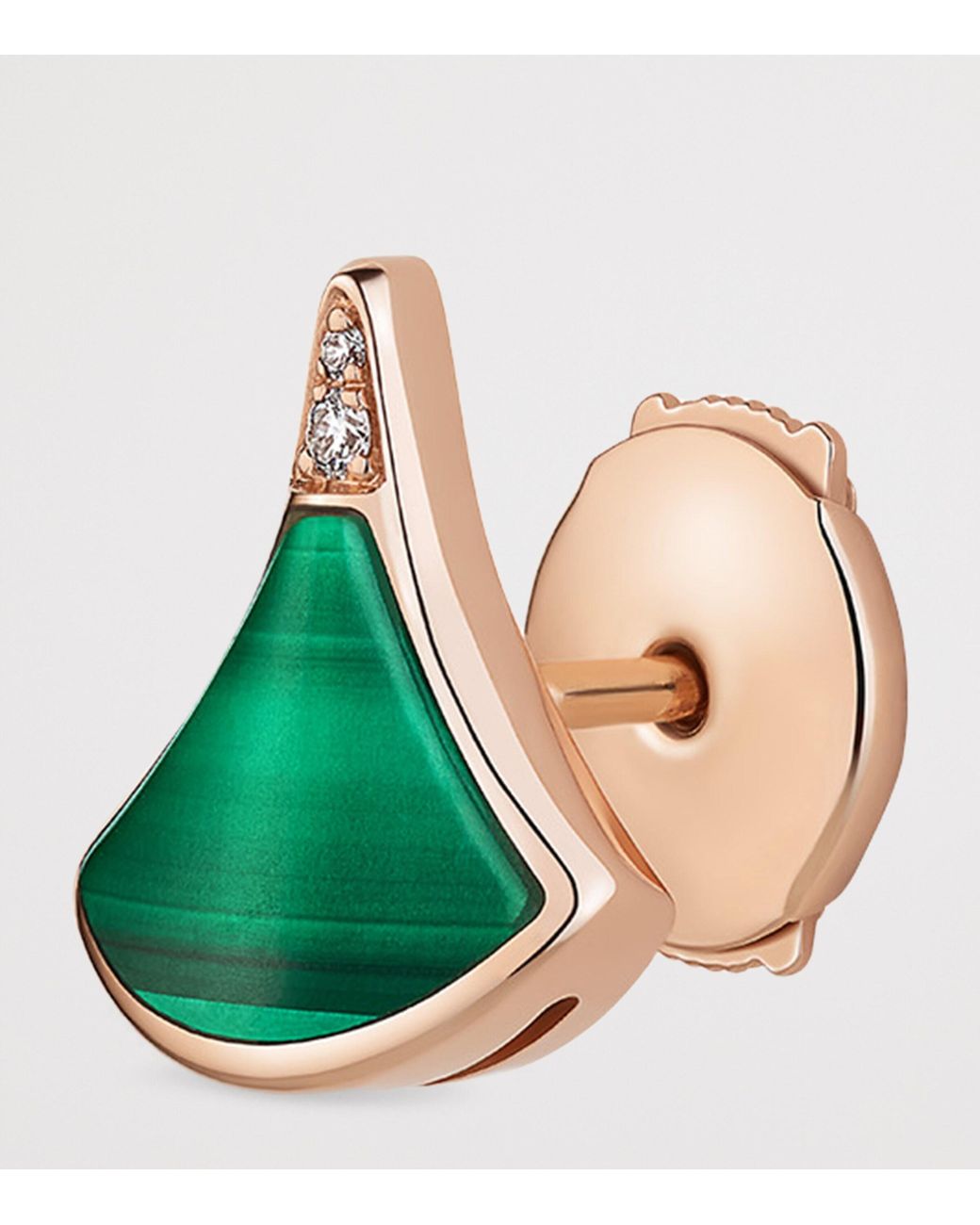 BVLGARI Green Diamond And Malachite Divas' Dream Stud Earring