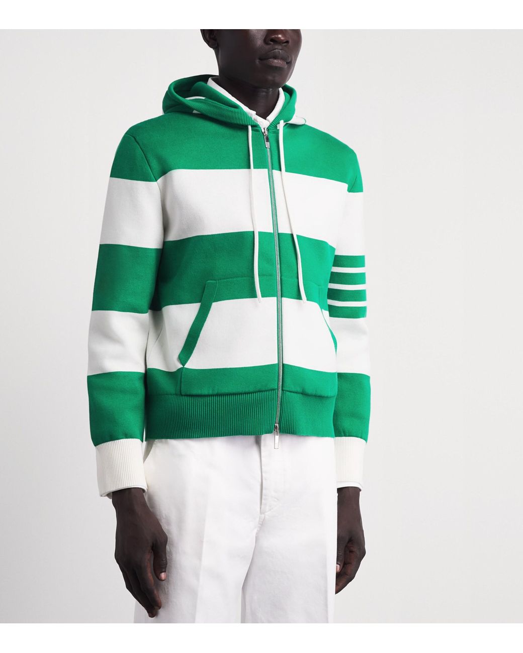 Thom Browne Green 4-Bar Stripe Hector Hoodie for men