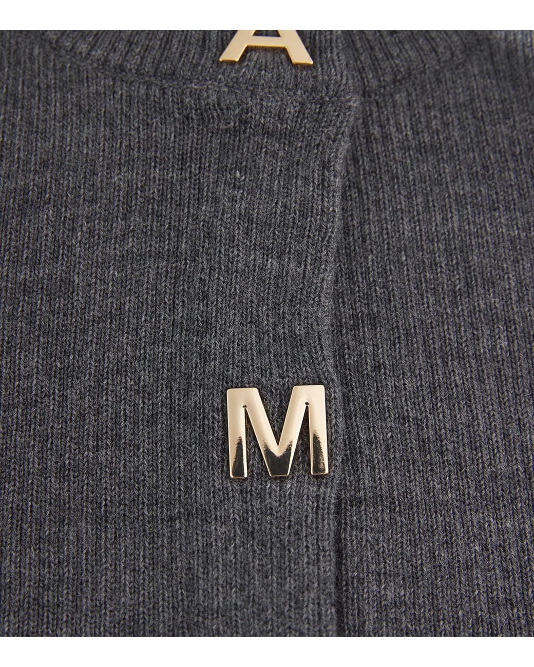 Maje Black Wool Rib-Knit Cardigan