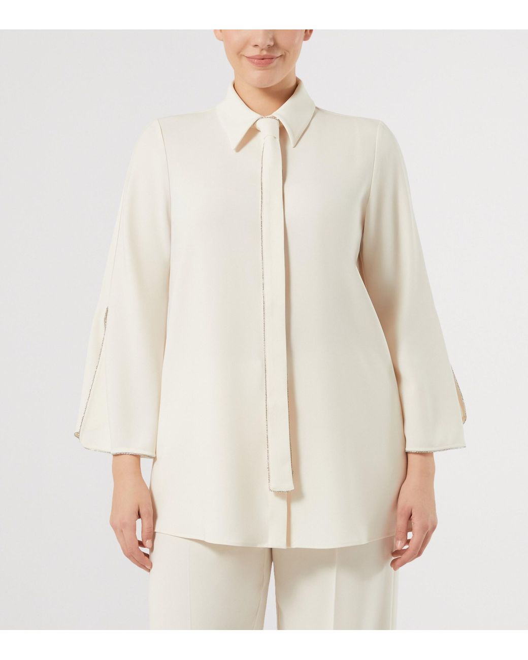 Marina Rinaldi Natural Embellished Belted Blazer