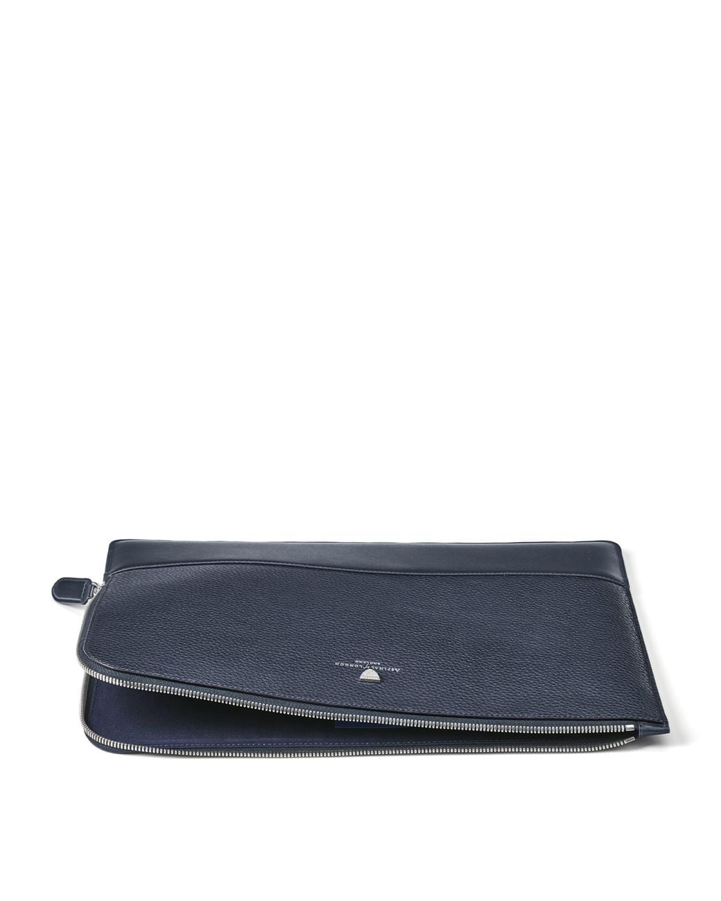 Aspinal Blue Leather Mount Street Laptop Case