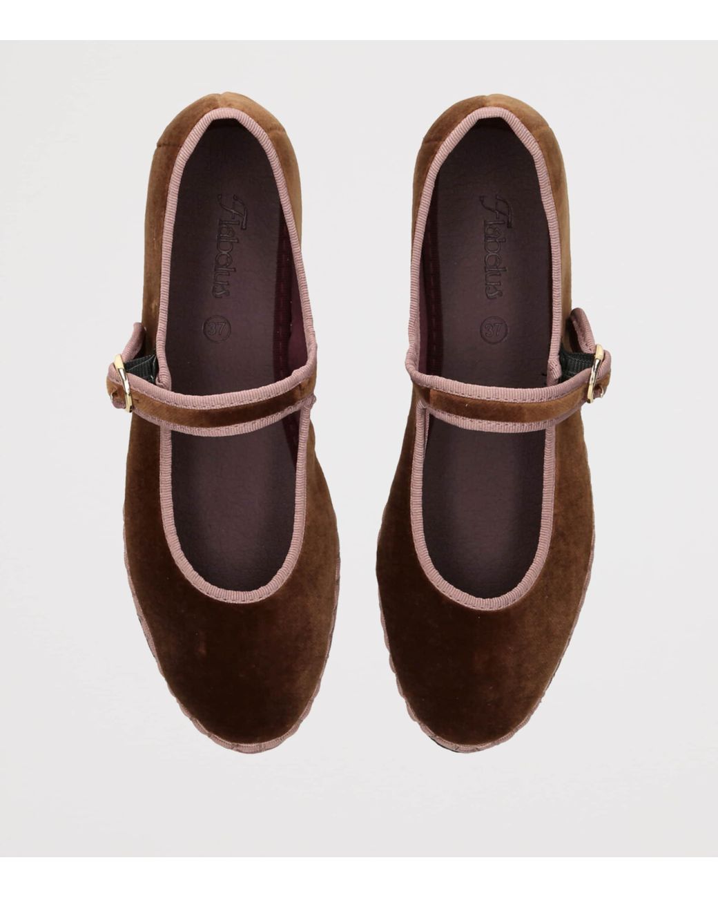 Flabelus Brown Velvet Balthasar Mary Janes