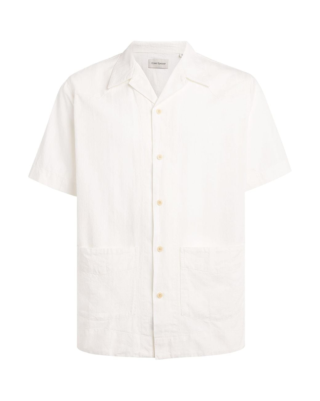 Oliver Spencer White Cotton Cuban Shirt for men