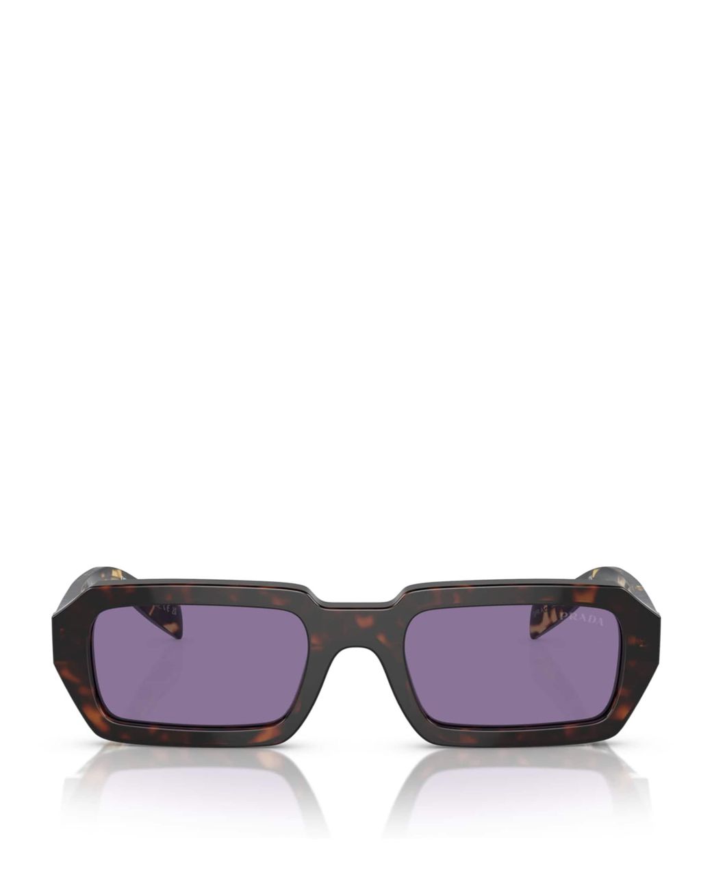 Prada Purple Acetate Rectangular Sunglasses