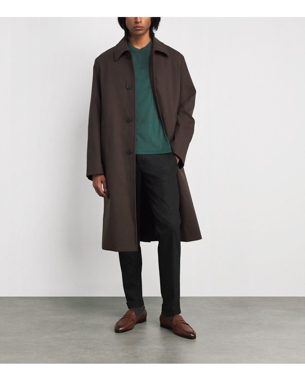 Isaia Green Silk-Cotton T-Shirt for men