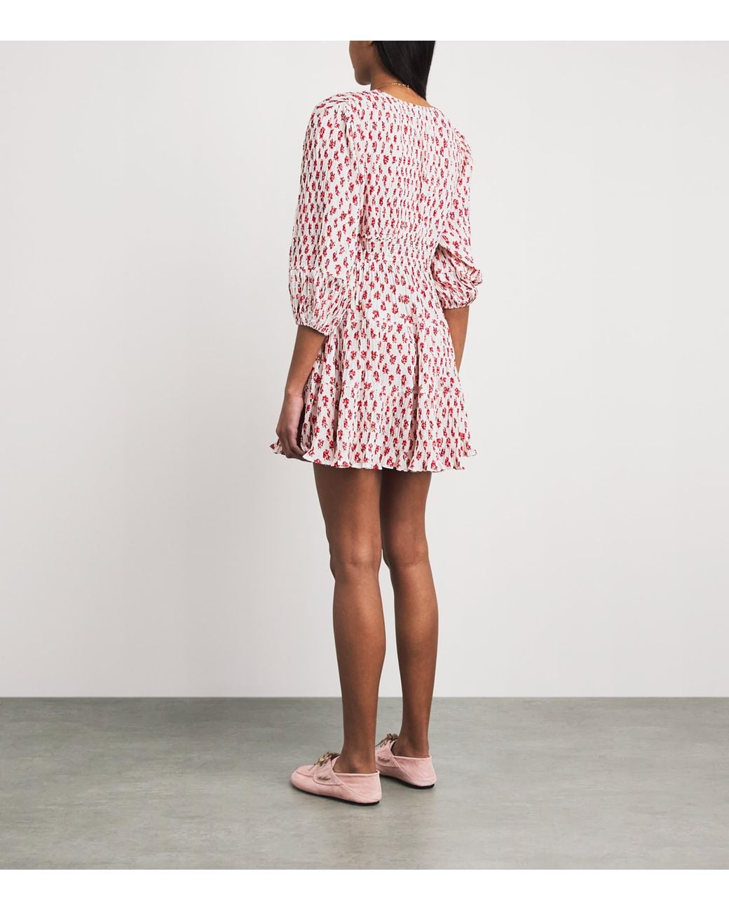 Maje Pink Floral Print Mini Dress