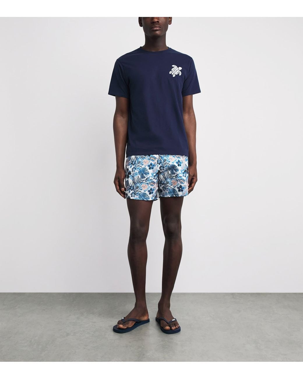 Vilebrequin Blue Stretch Island Flowers Swim Shorts for men
