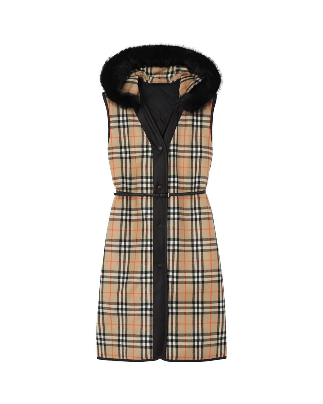 Burberry Black Reversible Check Gilet
