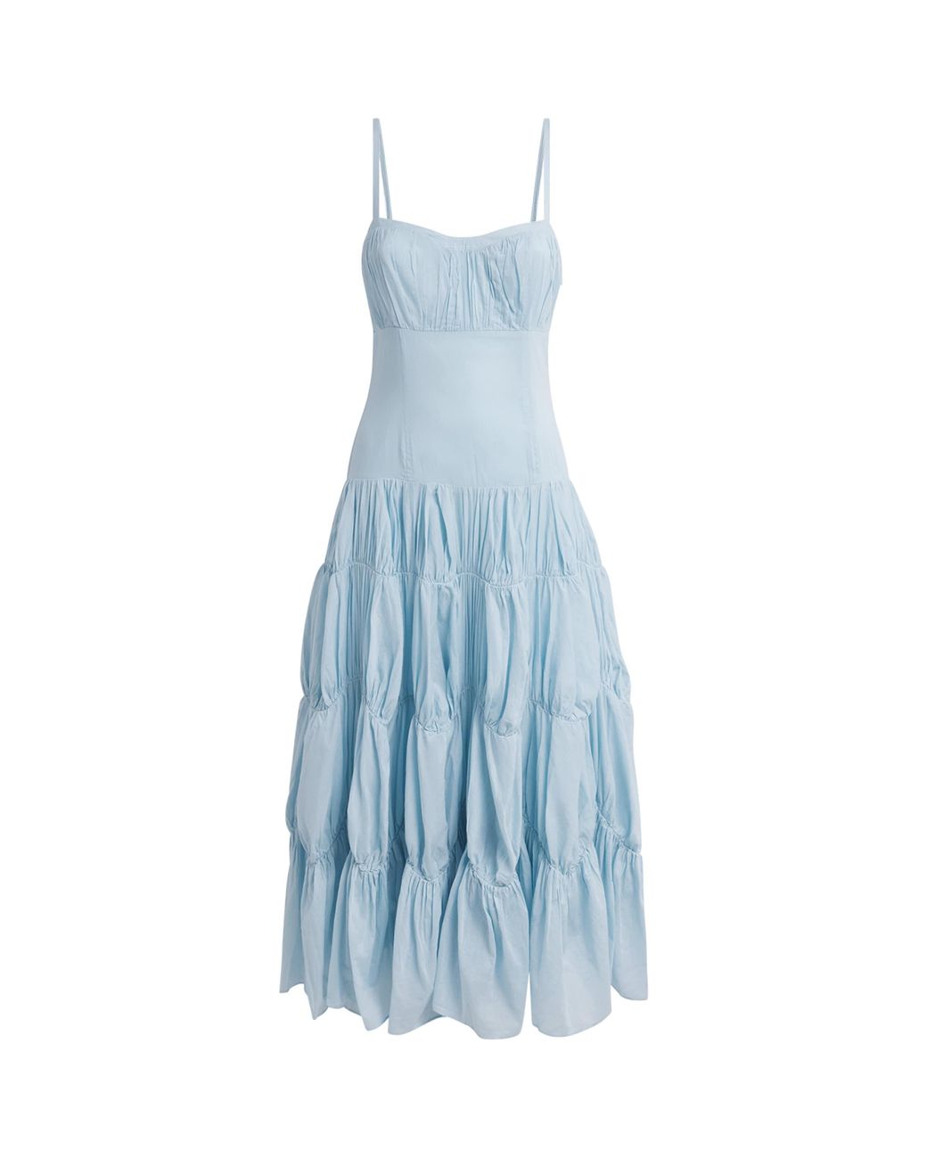urban revivo denim dress Sleeveless Crew Neck – prom dress 2023 trends COLOR:#2 White Cute Light Blue Dress