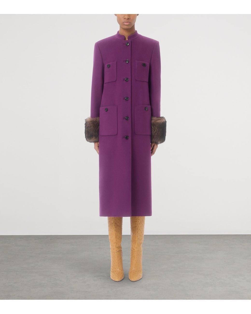 Valentino Purple Virgin Wool-Cashmere Coat