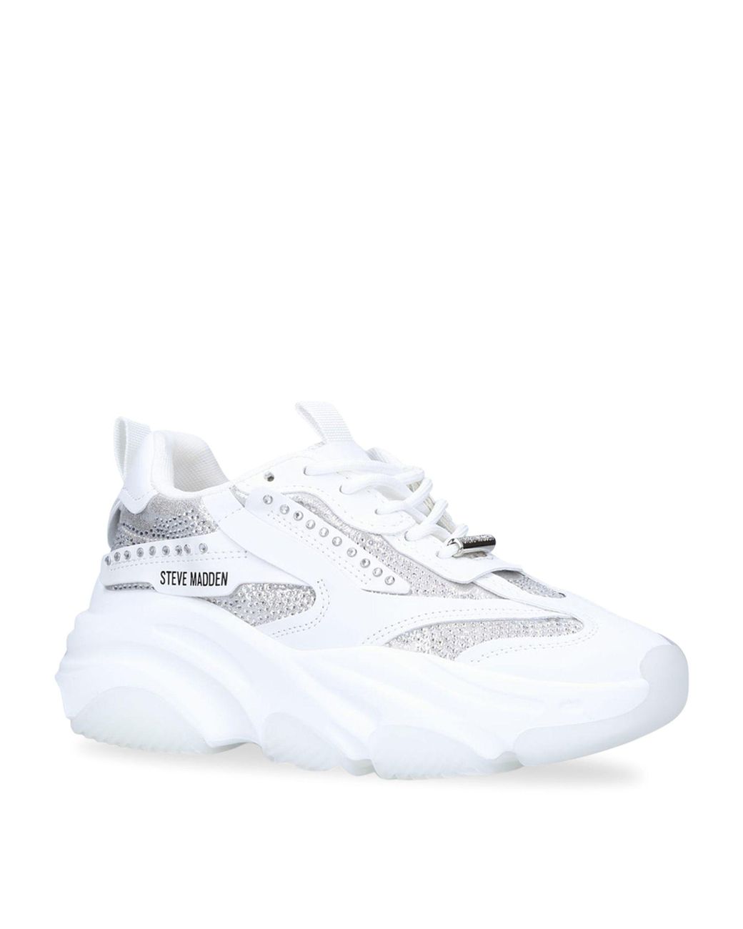 suspicaz docena Simular Steve Madden Embellished Possession-r Low-top Sneakers in White | Lyst