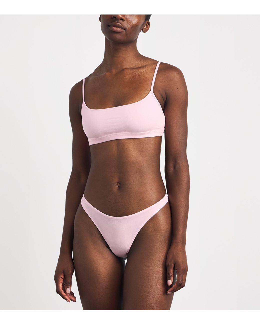 Skims Pink Stretch-Cotton Everyday Thong