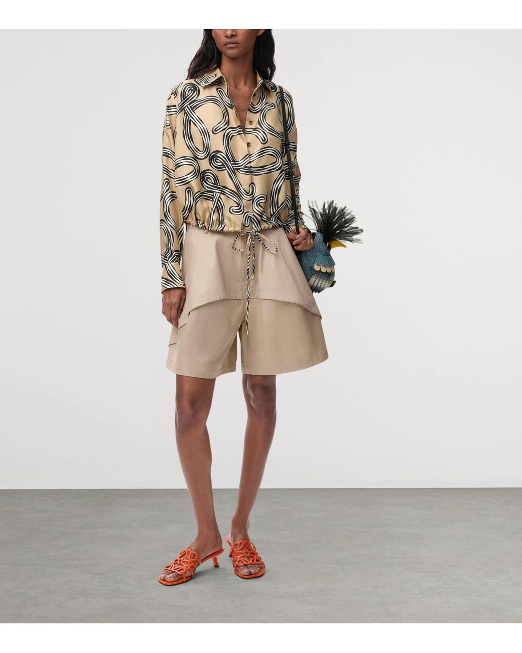 Loewe Natural X Paula's Ibiza Cotton Panelled Shorts