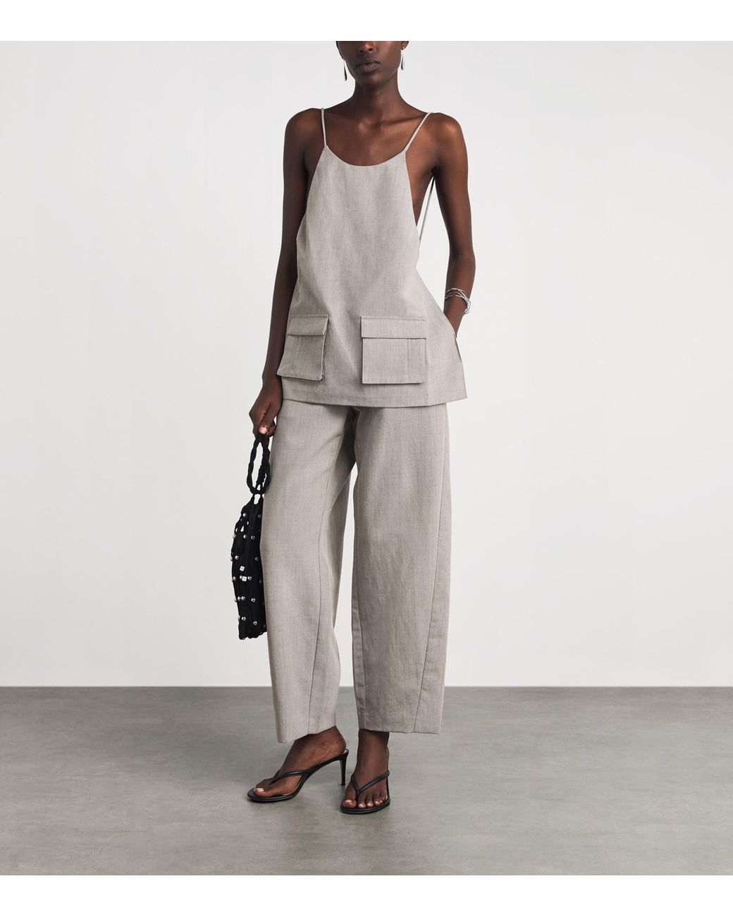 St. Agni Gray Wool-Blend Fine Band Balloon Trousers