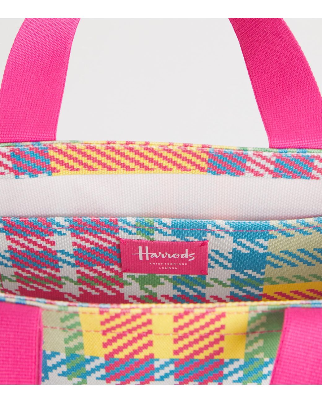 Harrods Pink Mini Madras Check Tote Bag