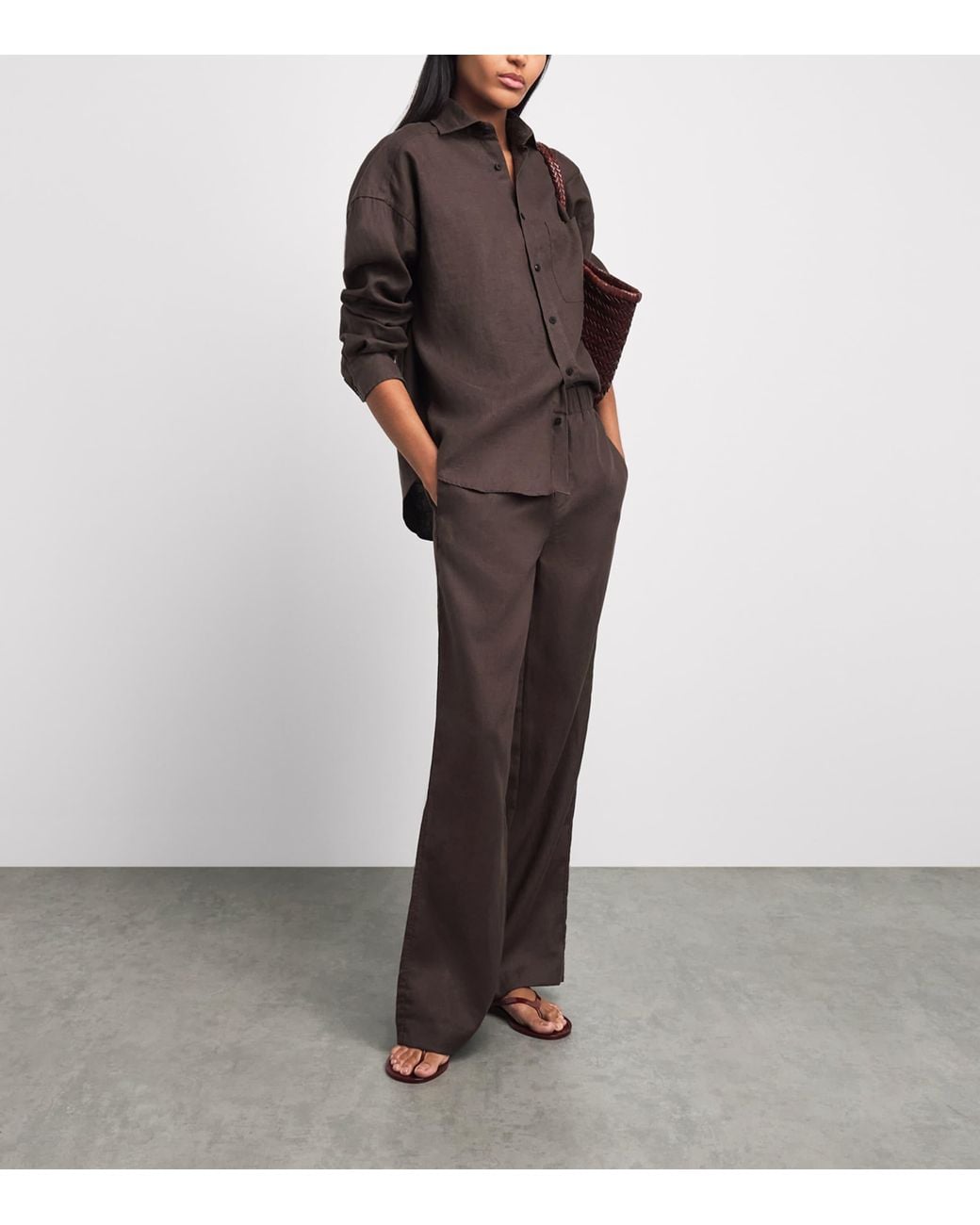 With Nothing Underneath Brown Hemp The Weekend Shirt