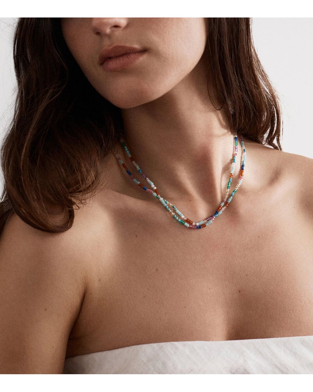 Monica Vinader Metallic Mini Vermeil And Gemstone Freedom Necklace