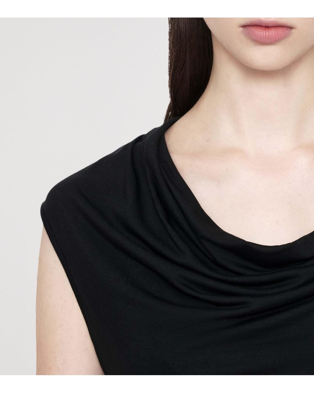AllSaints Black Cowl-Neck Malina Top
