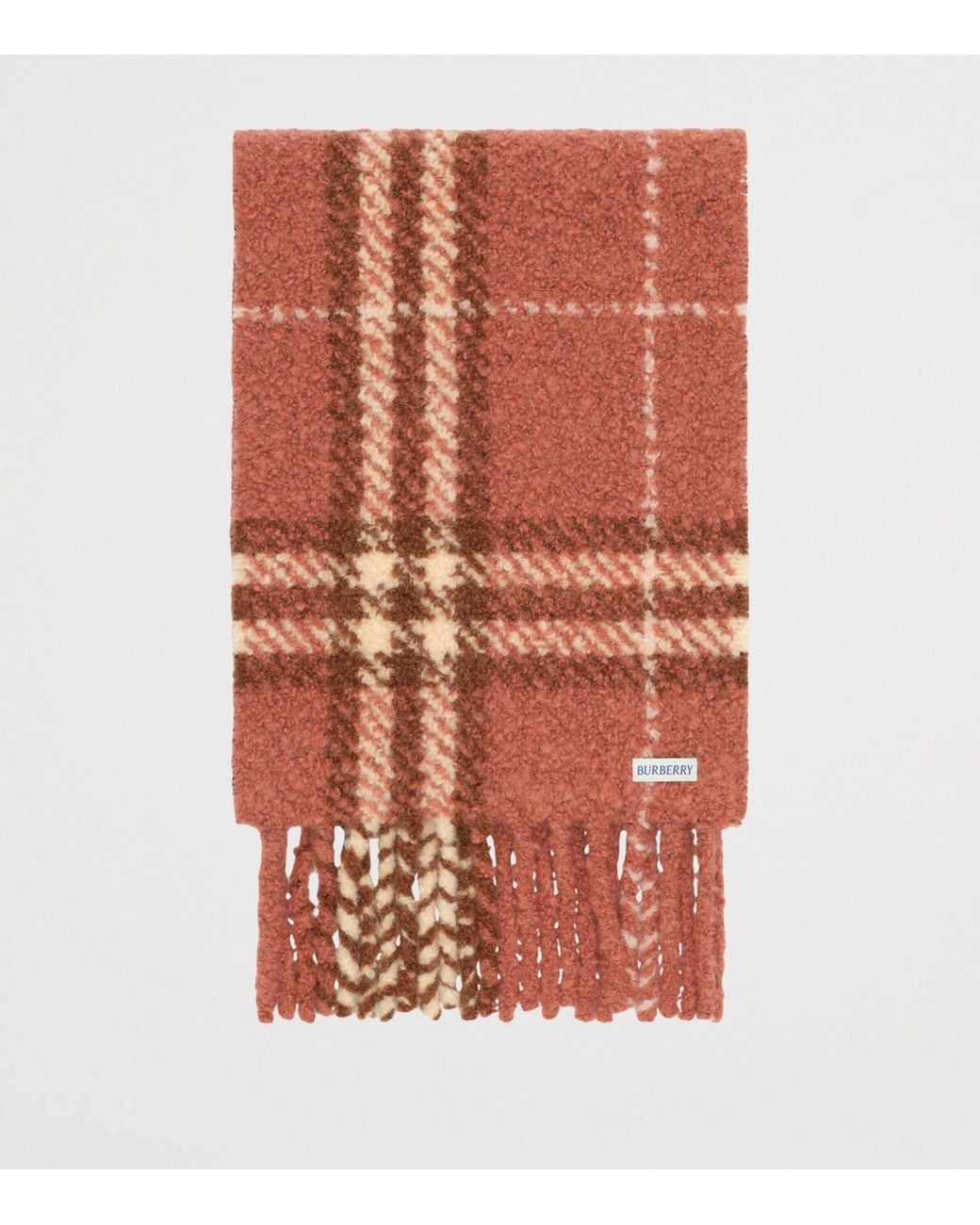 Burberry Red Alpaca-Wool Bouclé Scarf