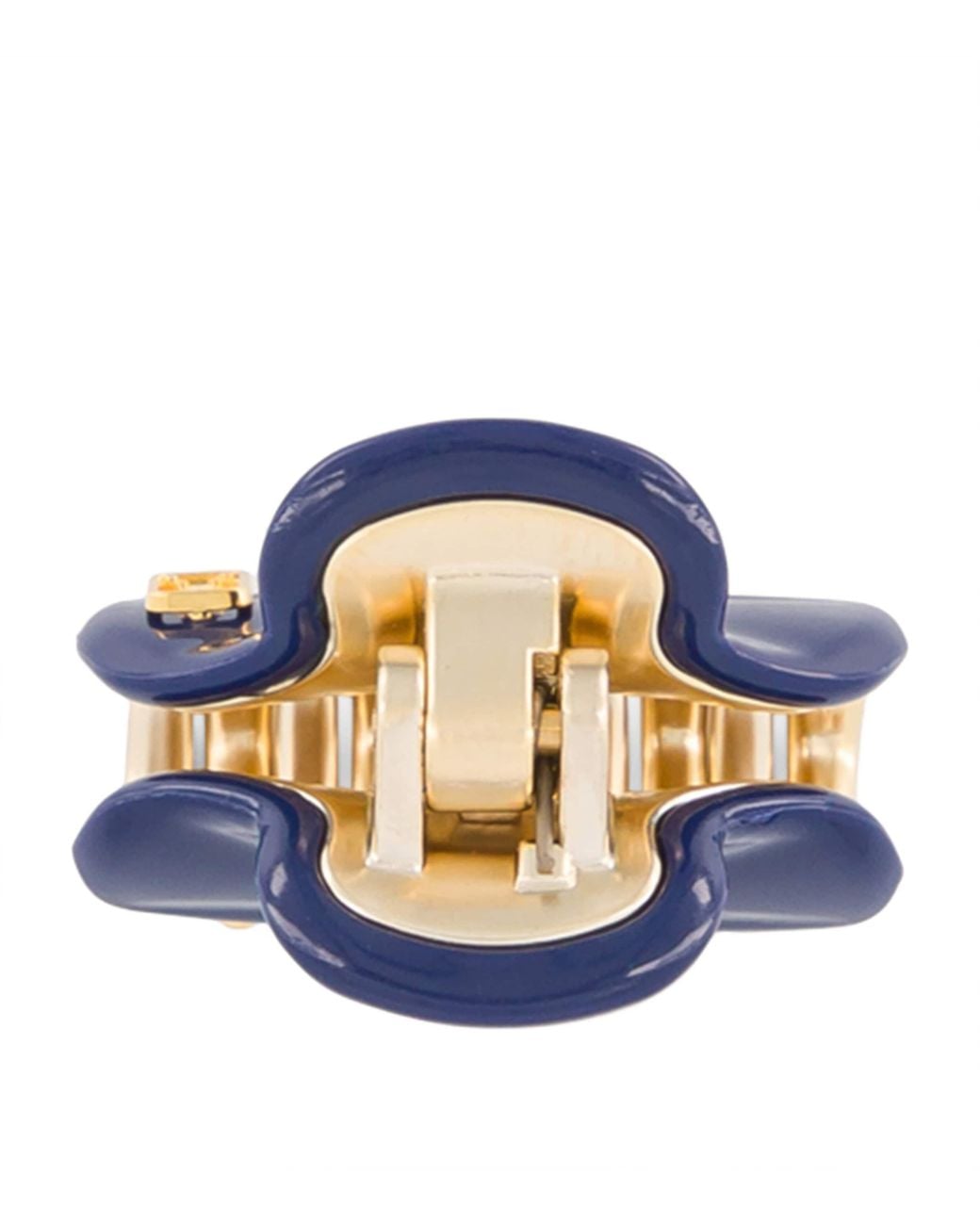 Alexandre De Paris Blue Plated Claw Hair Clip