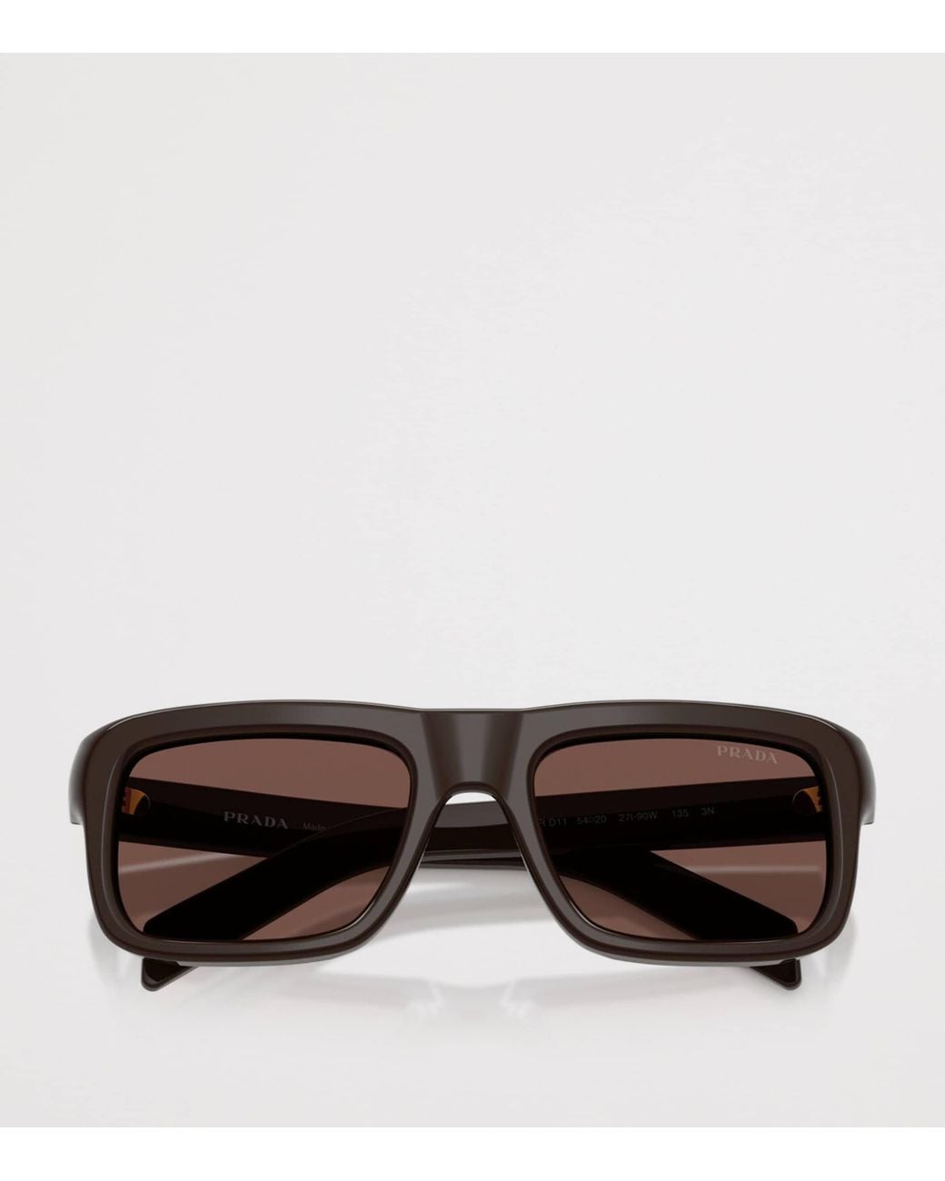Prada Brown Acetate Square Sunglasses for men