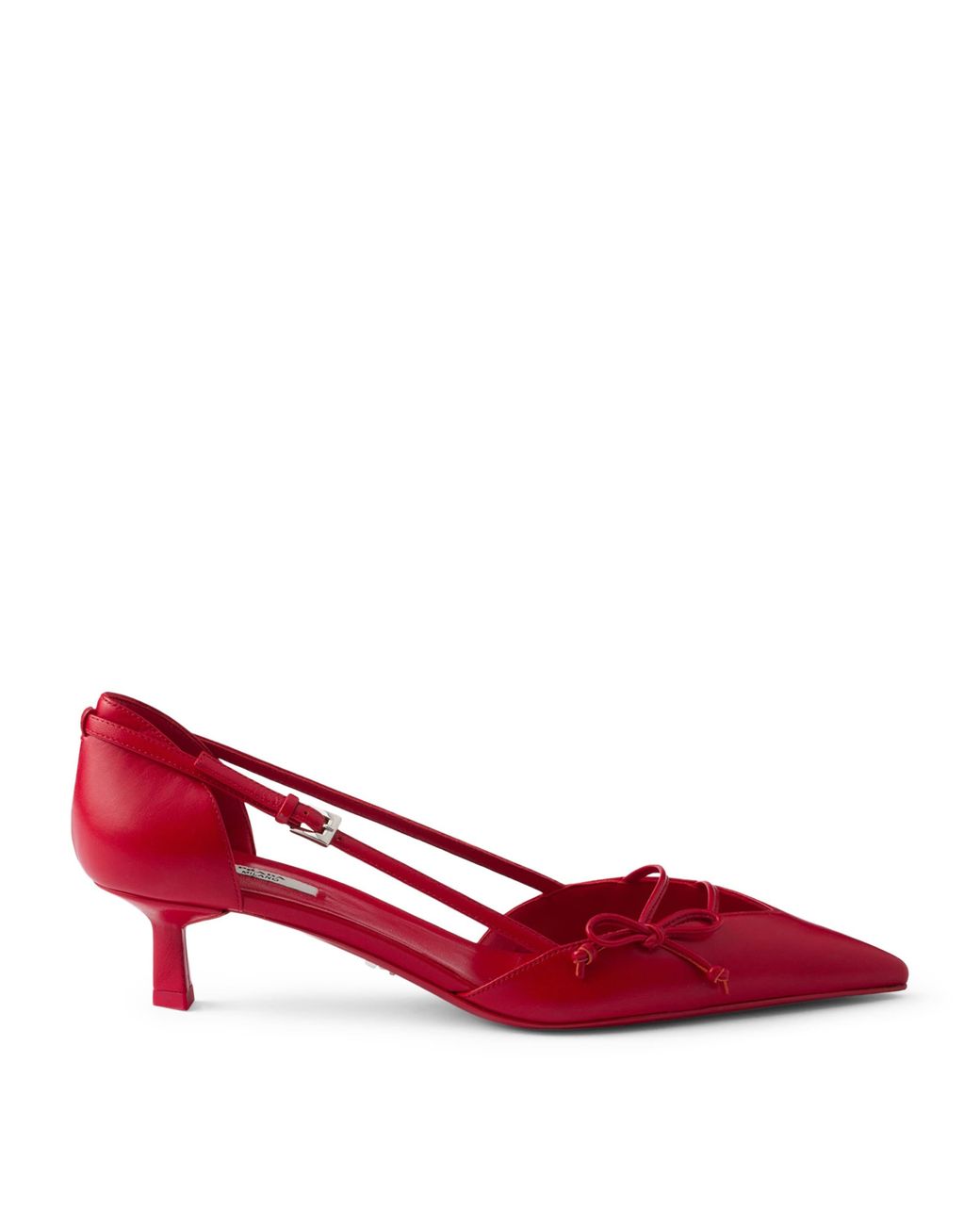Prada Red Leather Open-Side Pumps 45