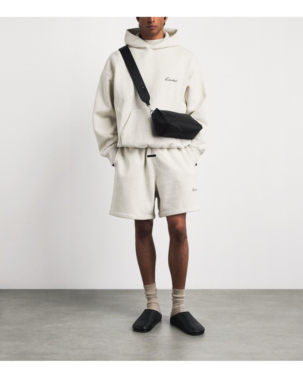 Fear Of God White Classic Script Logo Shorts for men