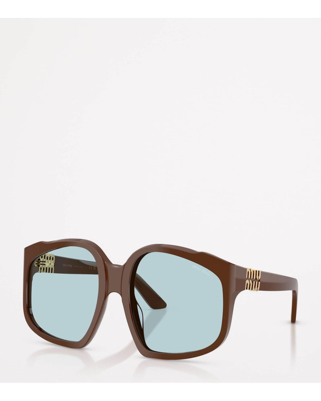 Miu Miu Brown Acetate Oversized Sunglasses