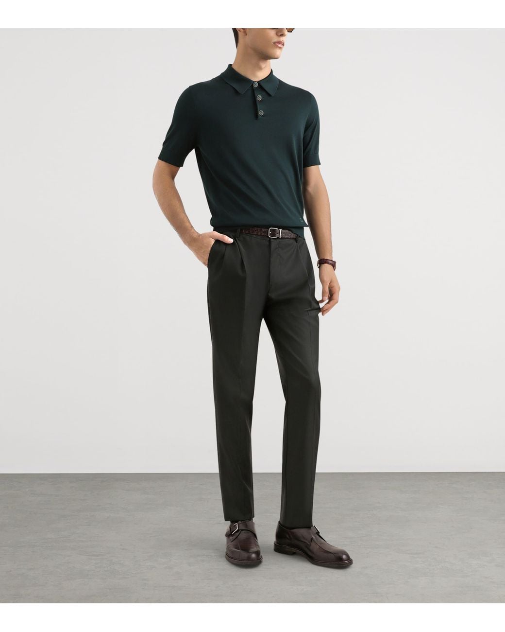 Dolce & Gabbana Black Virgin Wool Tailored Trousers for men