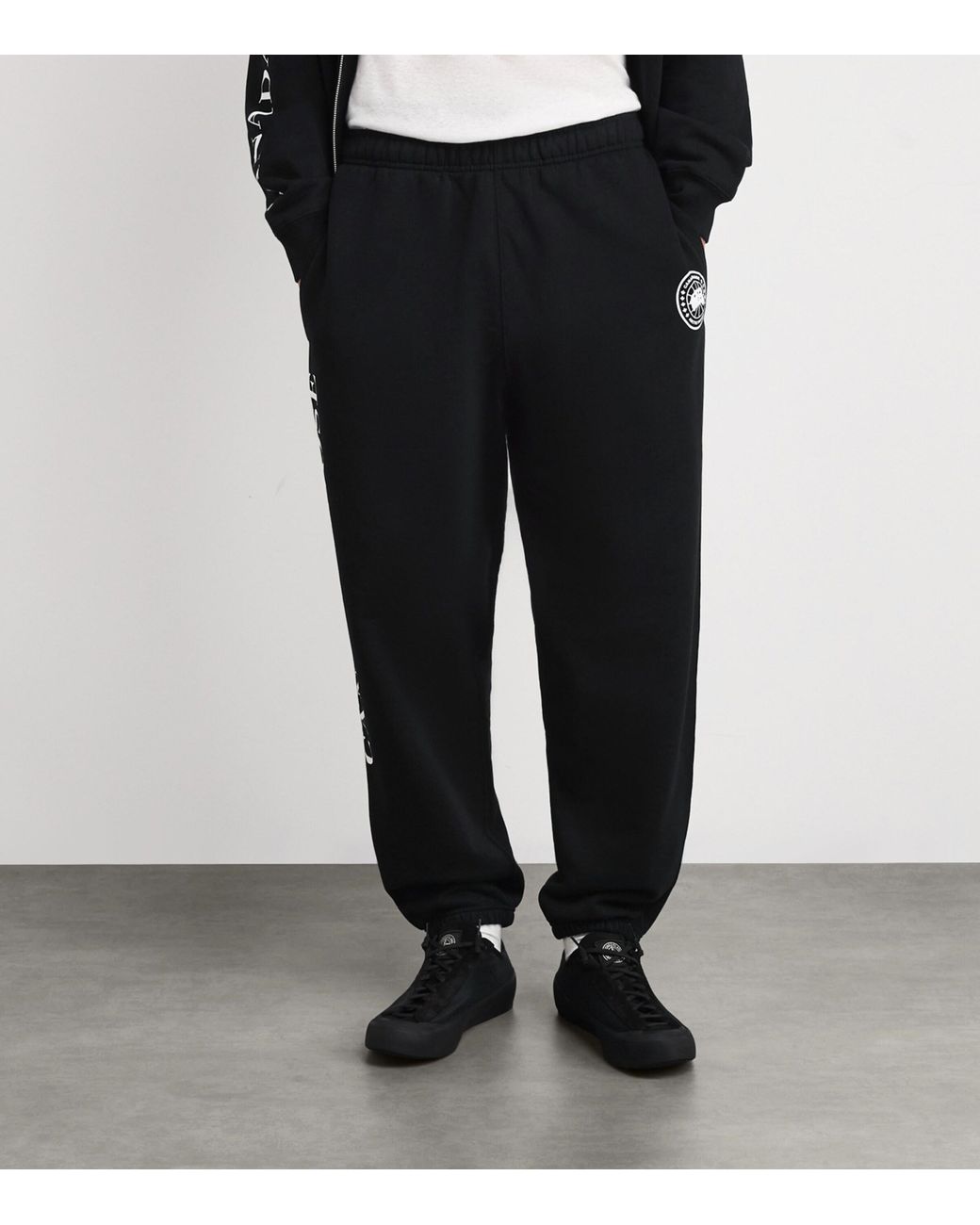 Canada Goose Black Organic Cotton Printed Rove Sweatpants for men
