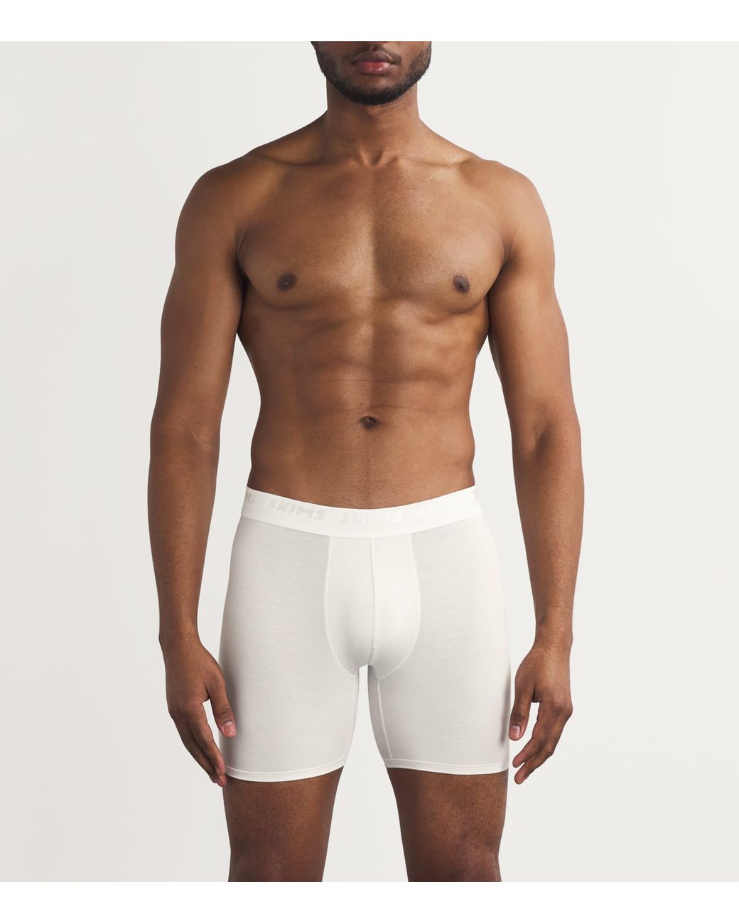 Skims White Stretch-Jersey Boxer Briefs for men