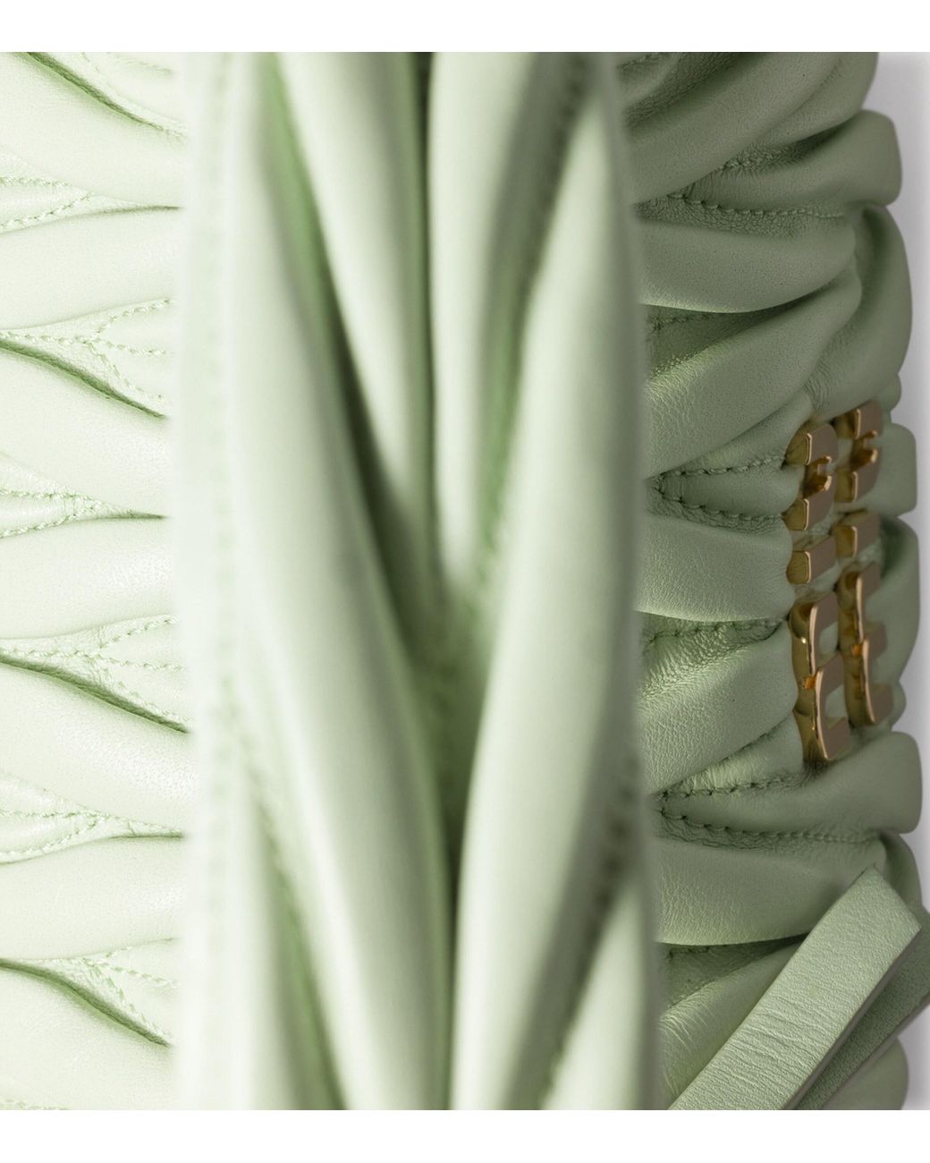 Miu Miu Green Small Matelassé Lambskin Wander Top-Handle Bag