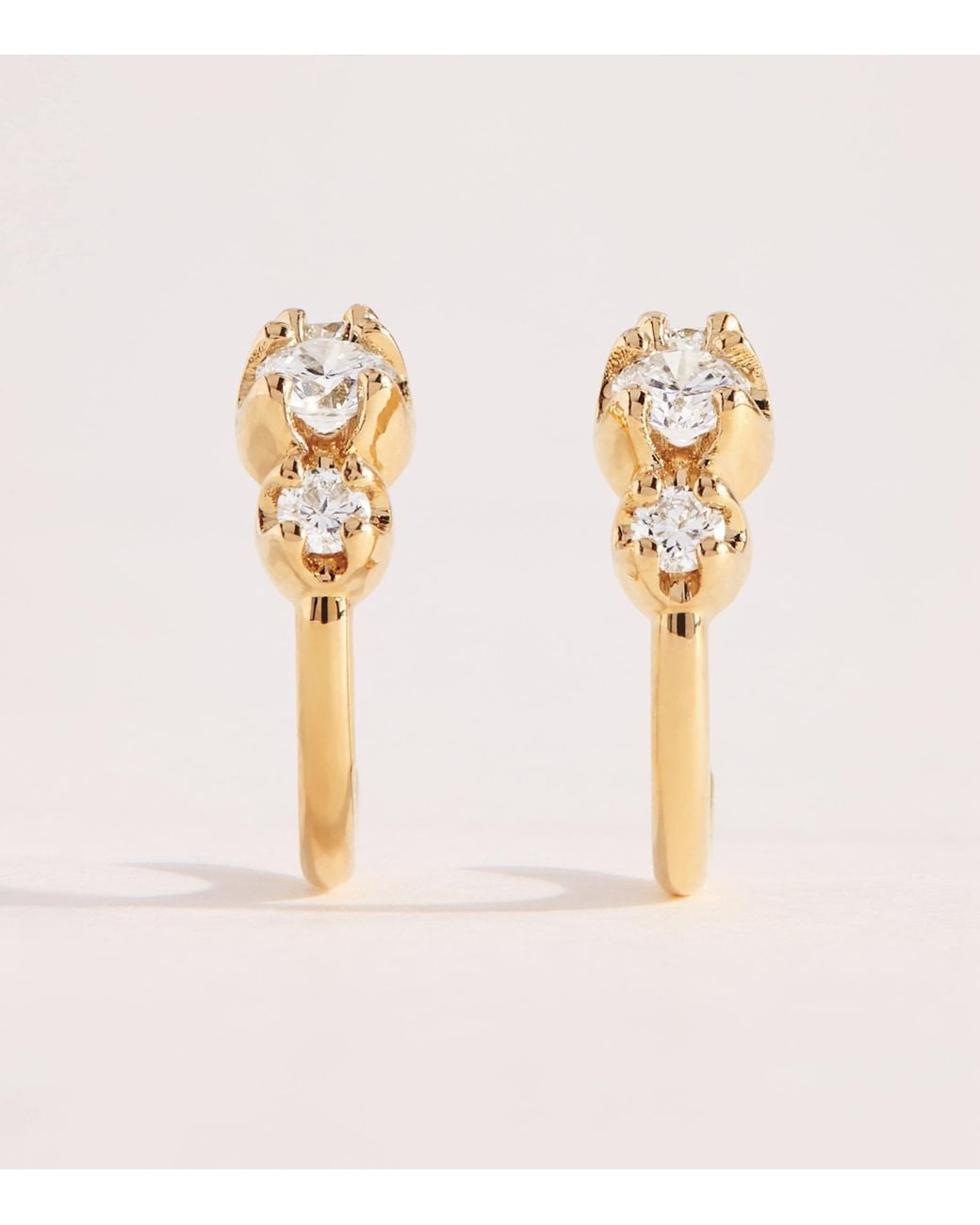 Jennifer Meyer Metallic Mini And Diamond Graduated Earrings