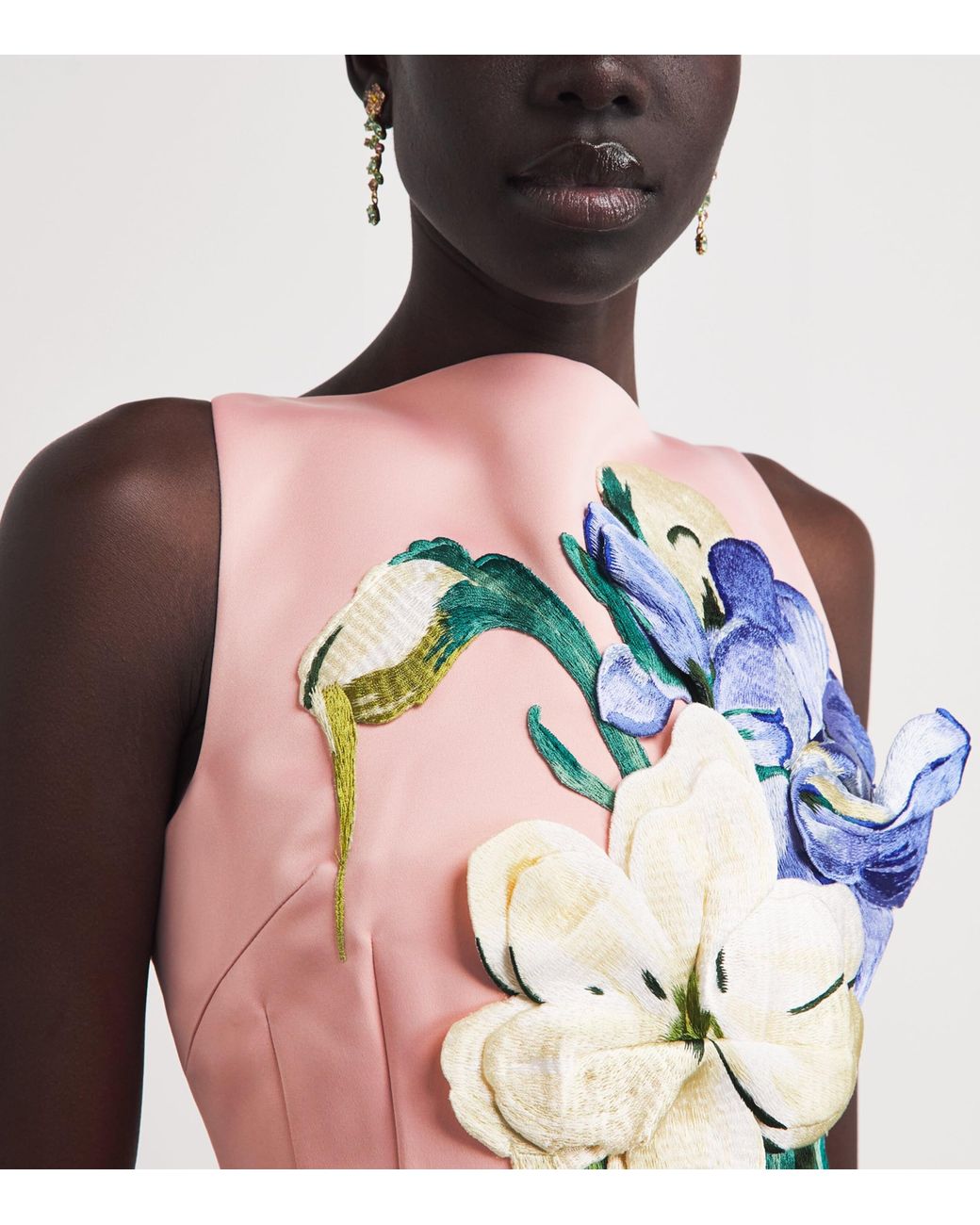 LEO LIN Pink Floral Appliqué Ali Mini Dress