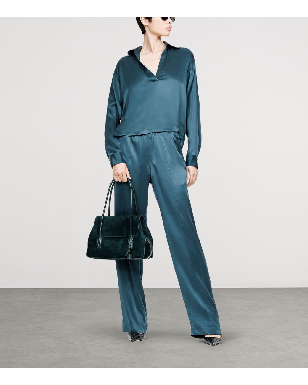 Tom Ford Blue Silk Satin Pyjama Trousers