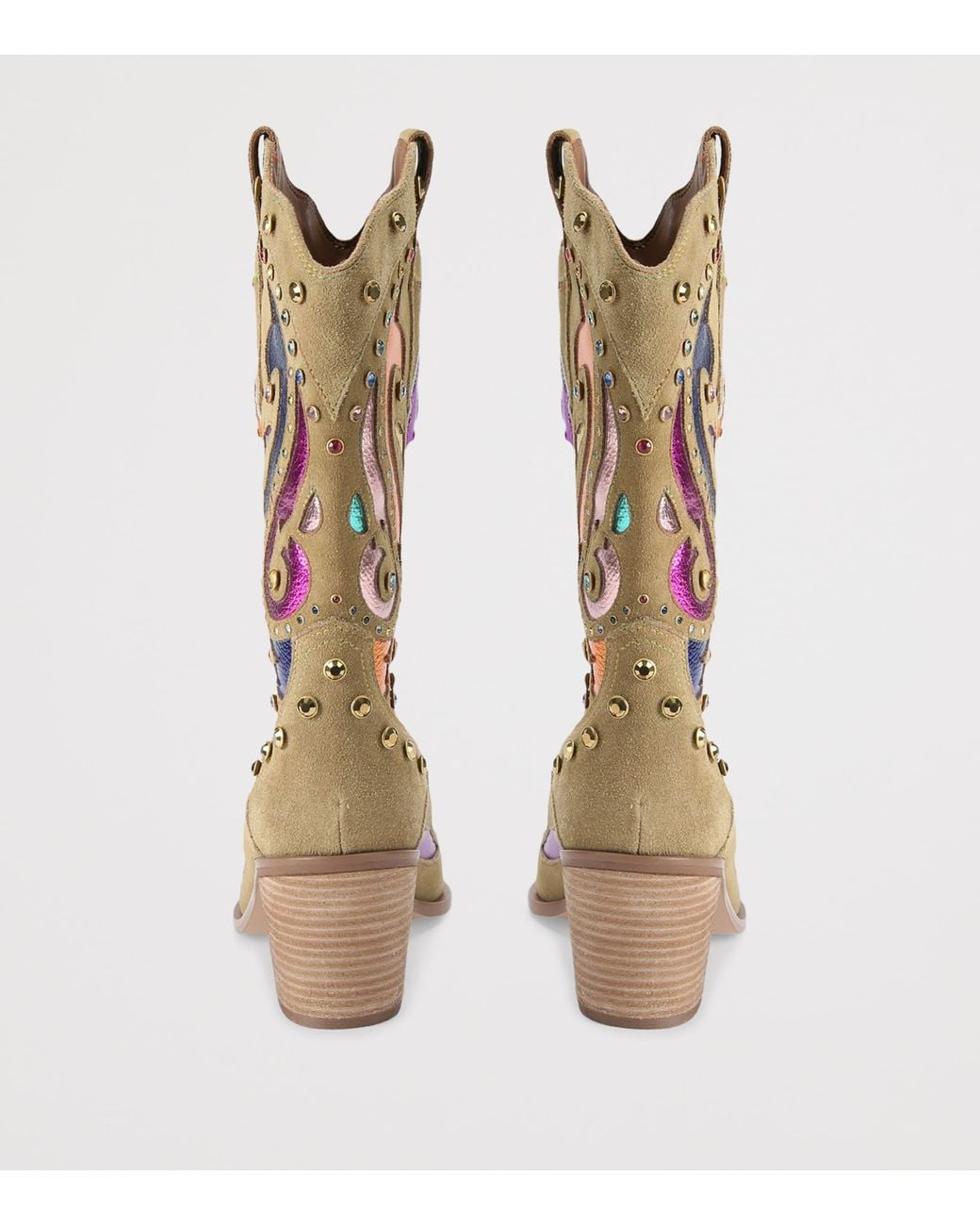 Kurt Geiger Blue Suede Kensington Cowboy Boots