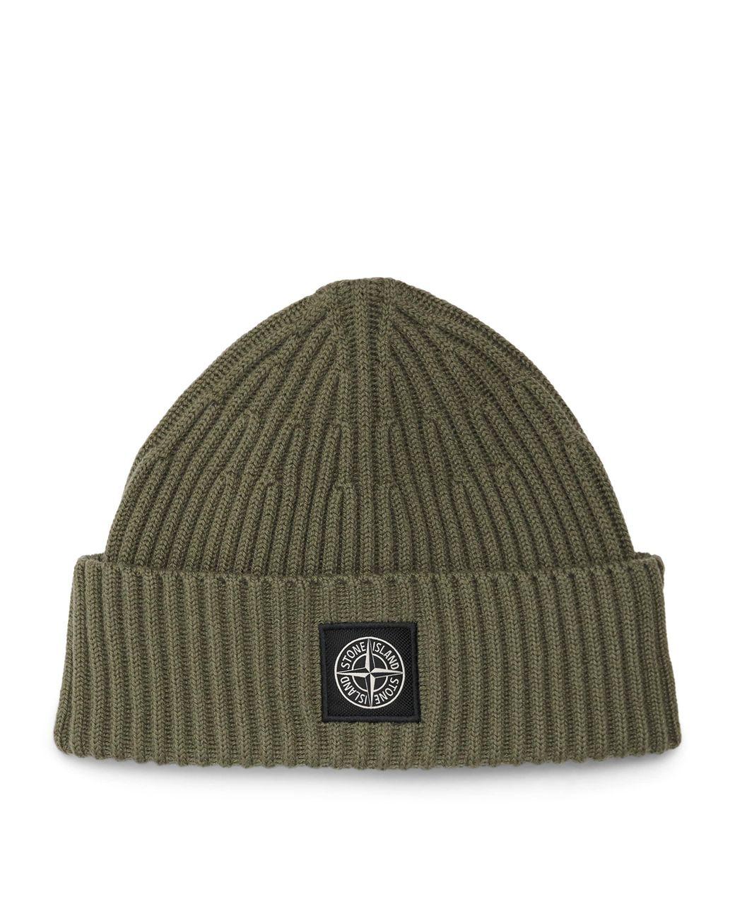 Stone Island Green Rws Wool Compass Beanie for men