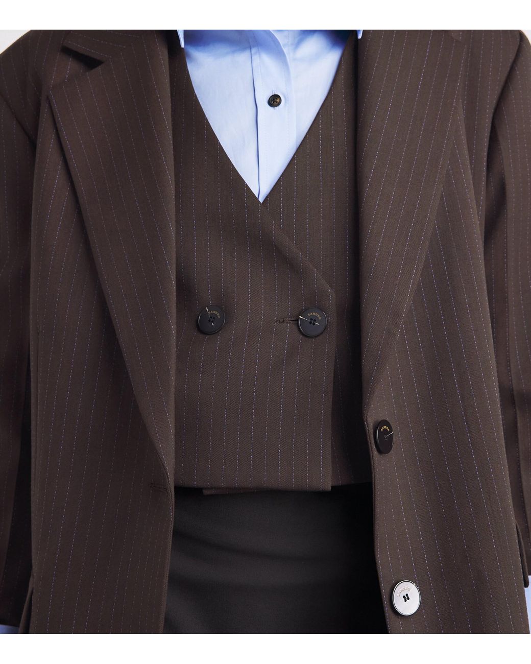 Sandro Brown Striped Waistcoat